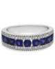 Sapphire and Diamond Tapered Band in White Gold